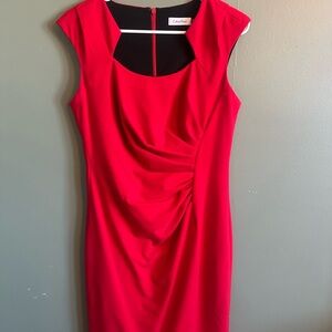 Calvin Klein Bold Red Midi Dress